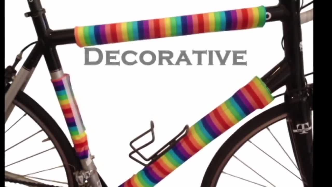 Reflective Bike Frame Wraps: Green Maze Reversible Cycling Safety Decor