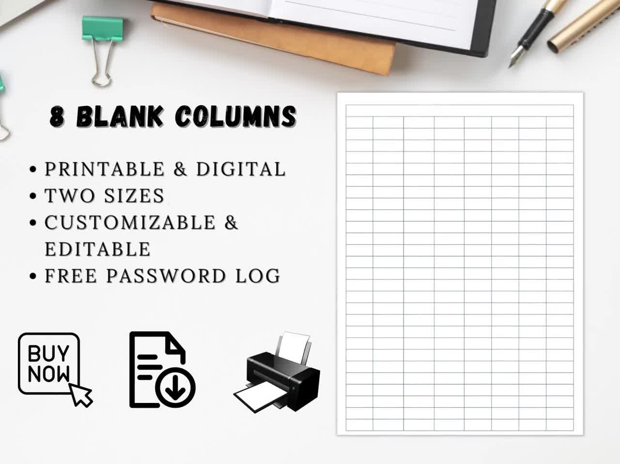 8-blank-columns-chart-text-input-print-and-write-printable-digital-download-blank-column-template-printable-columns-columns-w-title-pdf-etsy