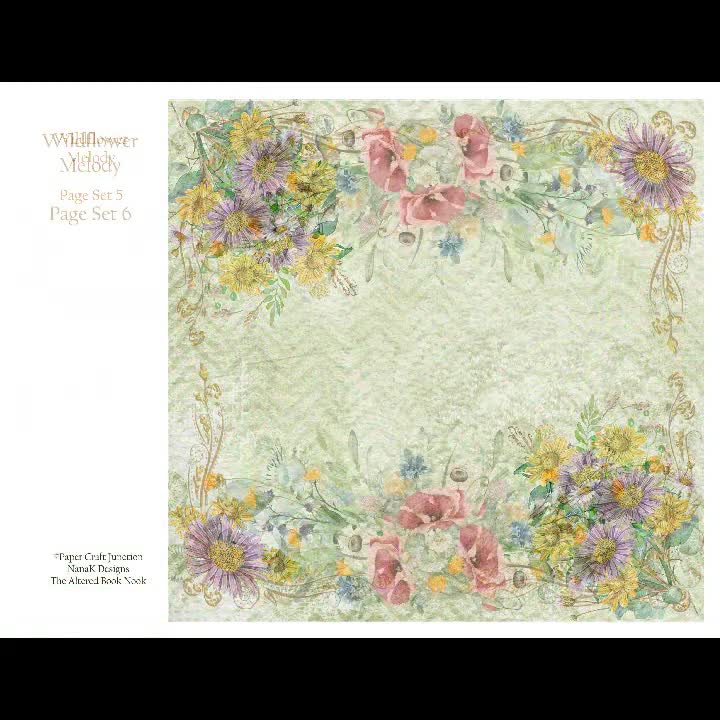 Flower.ページ JK-1025-3 TJ Wildflower Melody Background Pages, Jounal Kit