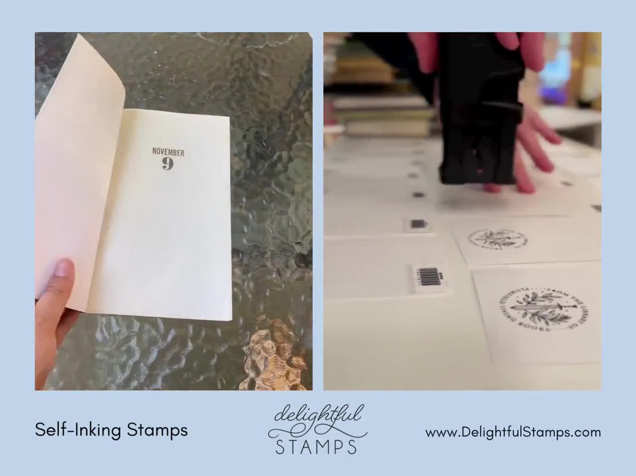 FloralCats Self Inking Book Stamp
