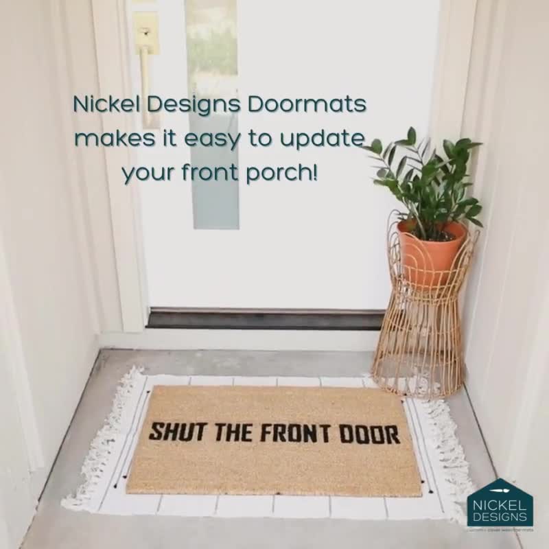 Nickel Designs Hand-Painted Doormat - Modern Trees