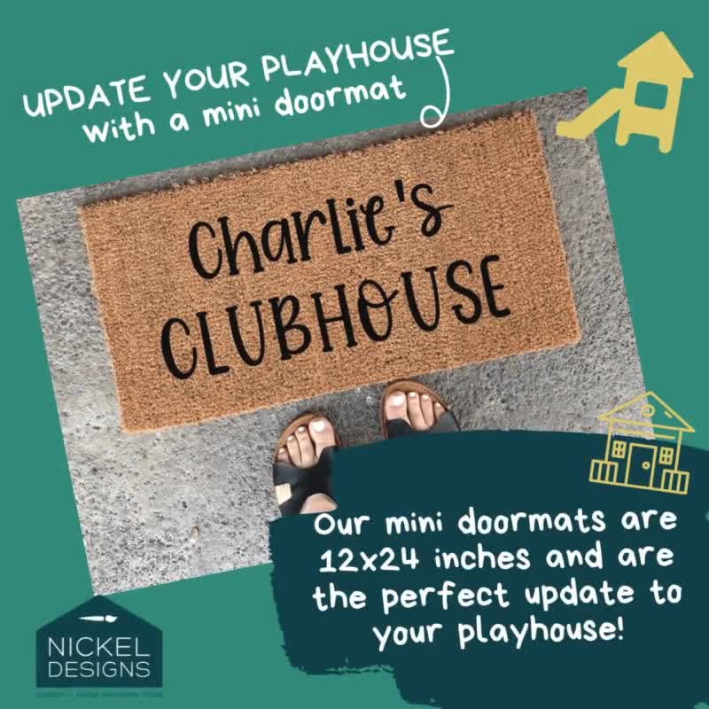 Nickel Designs Hand-Painted Mini Doormat - Playhouse