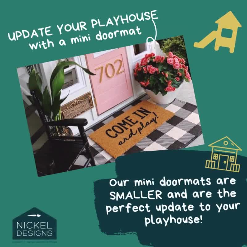 Nickel Designs Hand-Painted Mini Doormat - Playhouse