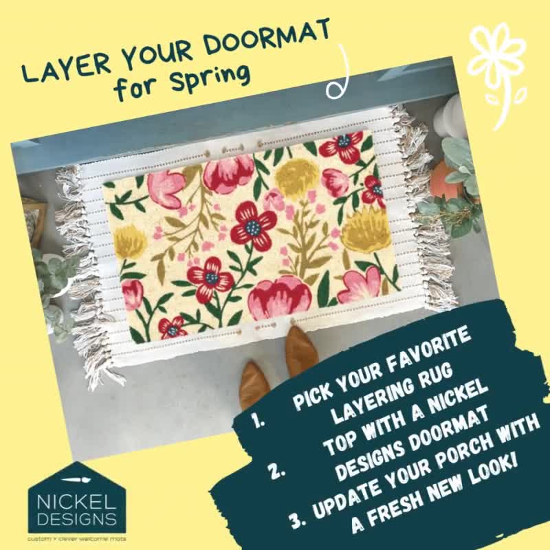 Flower Doormat, Floral Doormat, Spring Welcome Mats, Front Door Decor,  Forget Me Knot, Spring Porch Decor, New Home Gift, Tulip Decor 