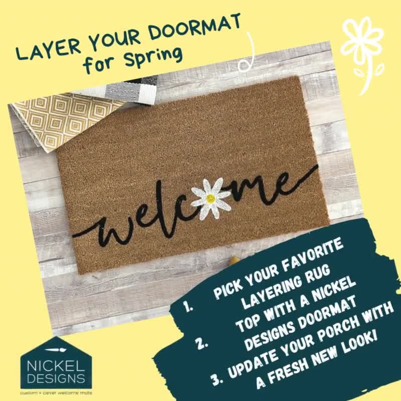 Daisy Doormat, Flower Doormat, Floral Door mat, Spring Welcome Mats, Front  Door Decor, Spring Porch Decor, New Home Gift, Doormat Decor