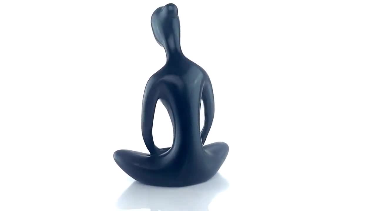  YANGMEI 3.25 Black Set of 4 Home Decorative Porcelain Ceramic  Yoga Pose Yoga Figurine Statue, Meditation Room Yoga Instructor Collection  Gifts for Yoga Lovers Women Yogi Freak : Home & Kitchen