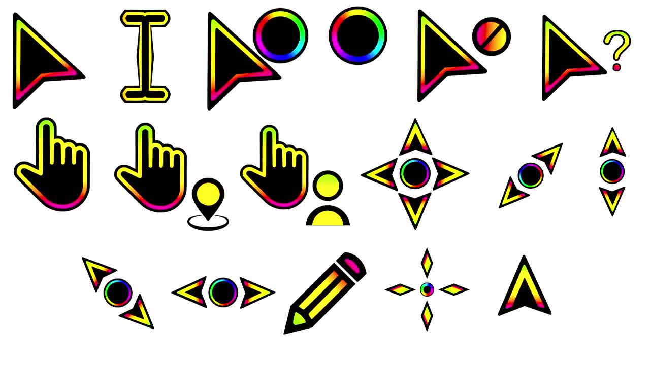 Neon RGB Animated Computer Cursor Pack, Perfect for Gamers