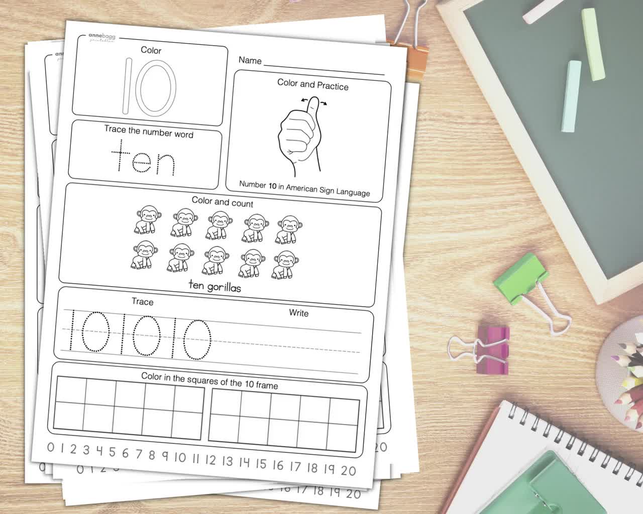 Free Pencil Number Tracing Counting 0-10 Book Printable - Smart Cookie  Printables