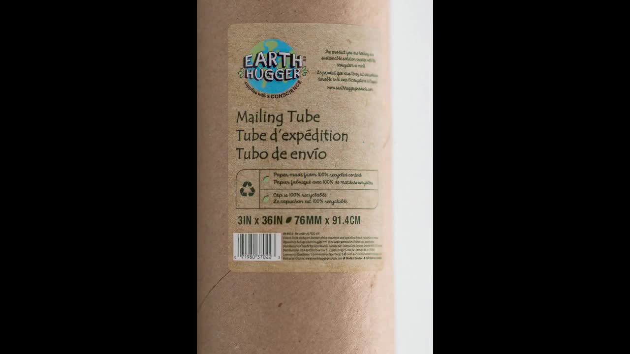 Earth Hugger 3 x 36 inch Recycled Mailing Tubes, 12 Pack