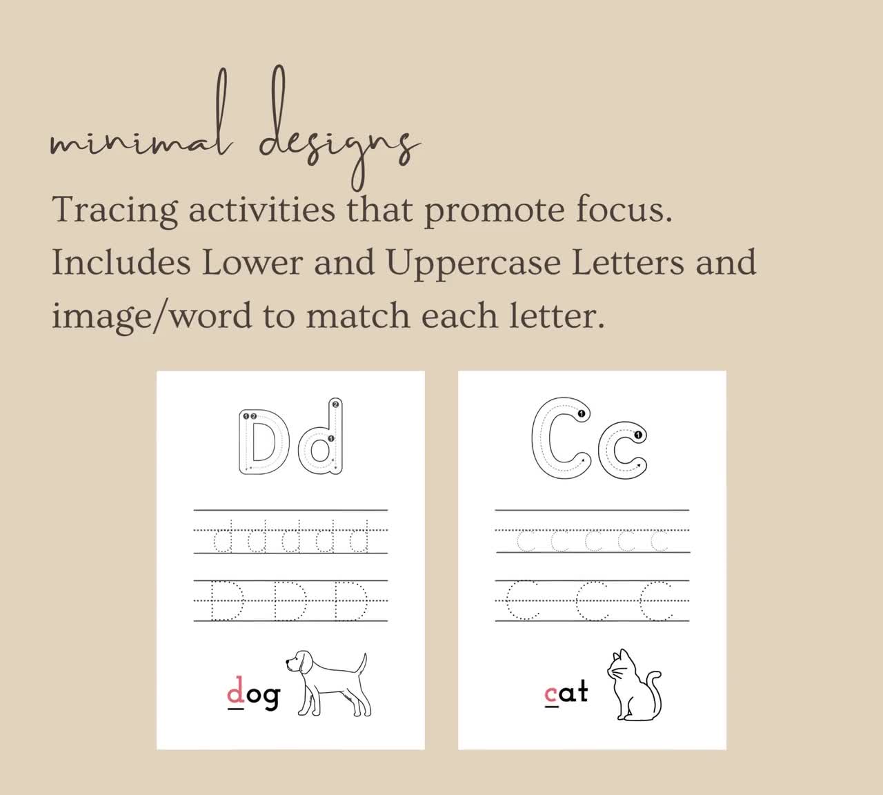 Printable Alphabet Letter Tracing Activity for Toddlers Kids. - Etsy
