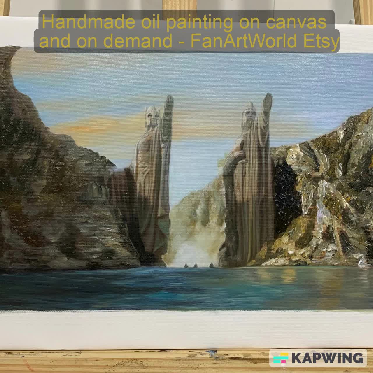 Moria Khazad Dum landscape 2 - Handmade oil painting on canvas on demand