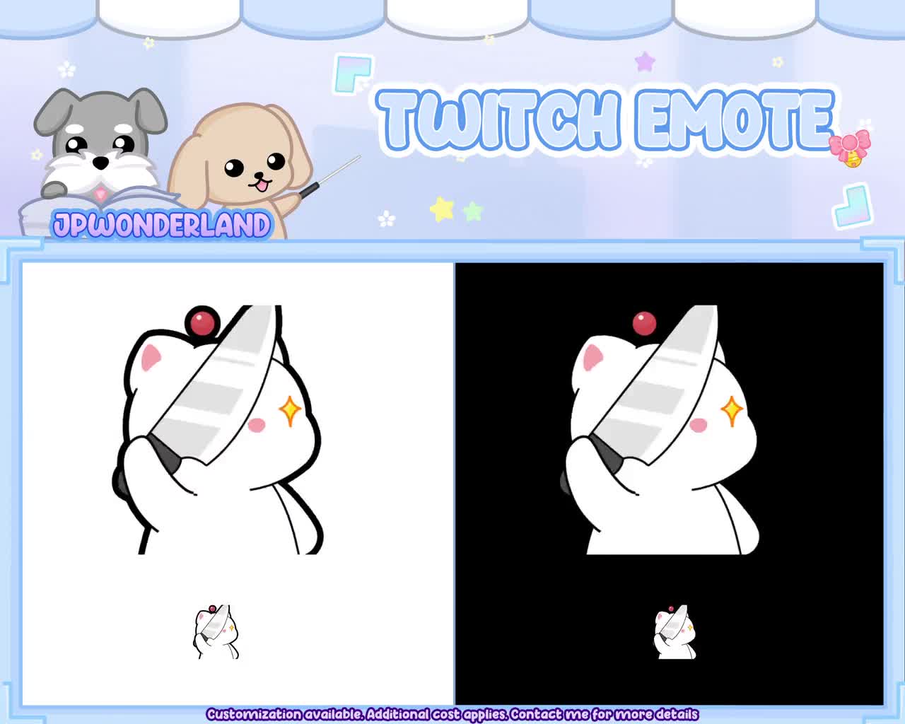 Animated FF Moogle Twitch Emote Stab Knife Twitch Overlay Stream Emote Discord Emotes