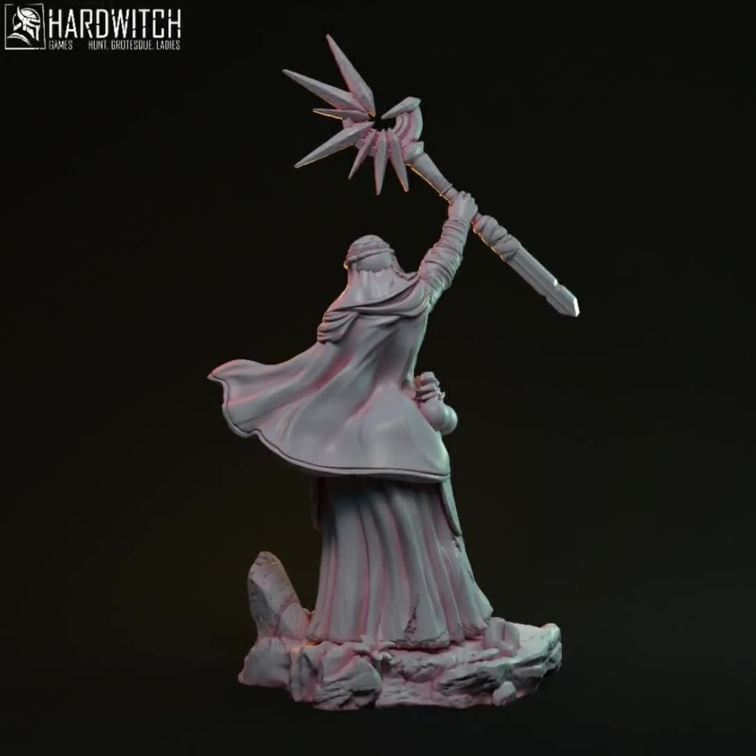 Blind Desert Magician Eva Meda Miniature | Female Oriental Wizard
