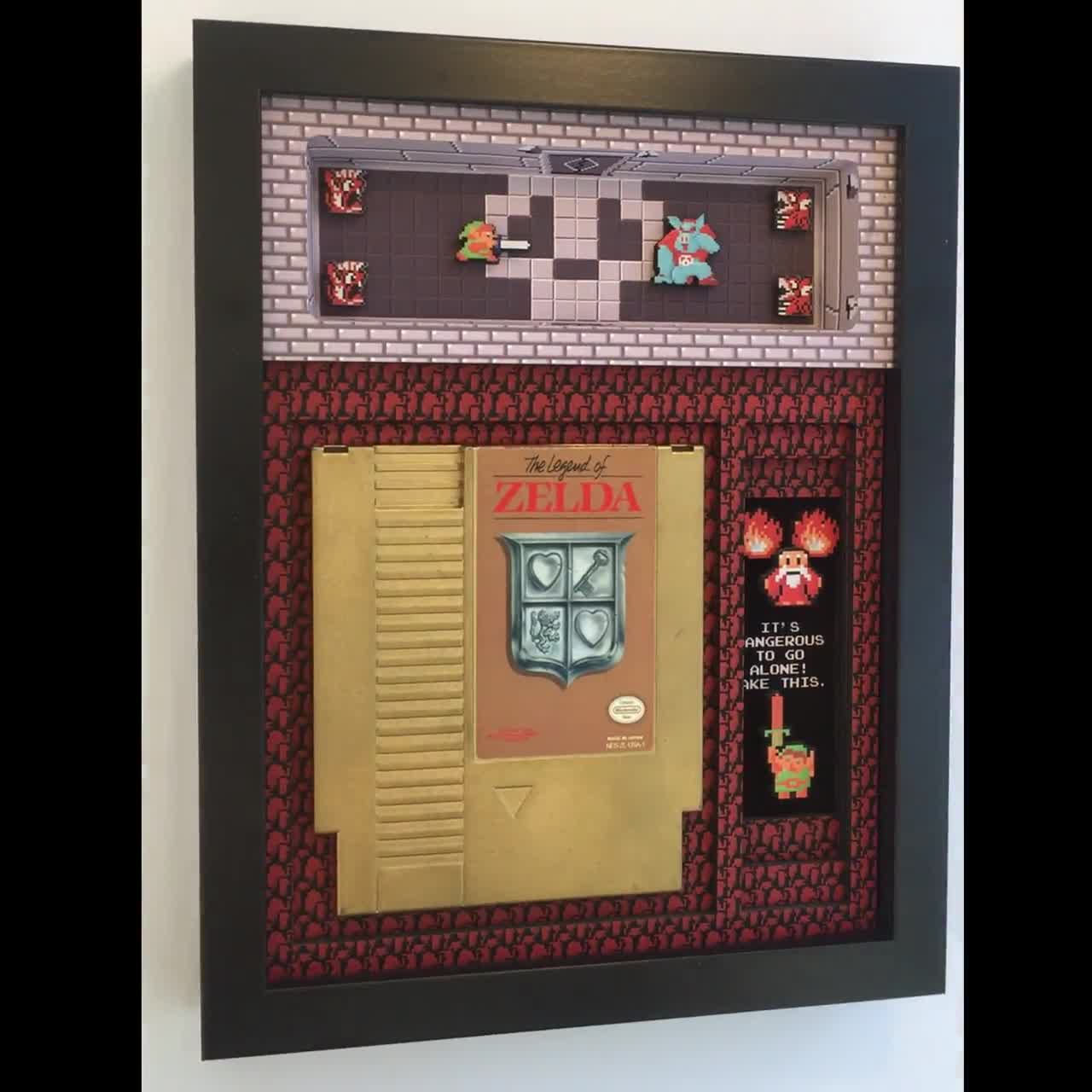 Legend of Zelda NES Shadowbox Wall Art Title Screen 