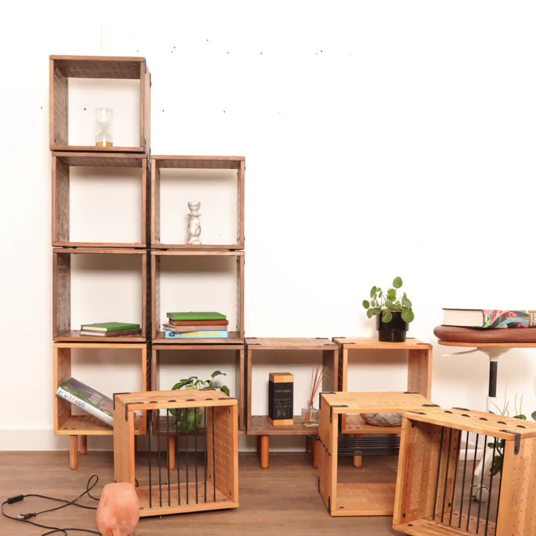 Storage Cube, Wood Bookcase, Record Storage, Shelving Unit, Tv Stand,  Modular Cube Bookshelf, Sideboard 