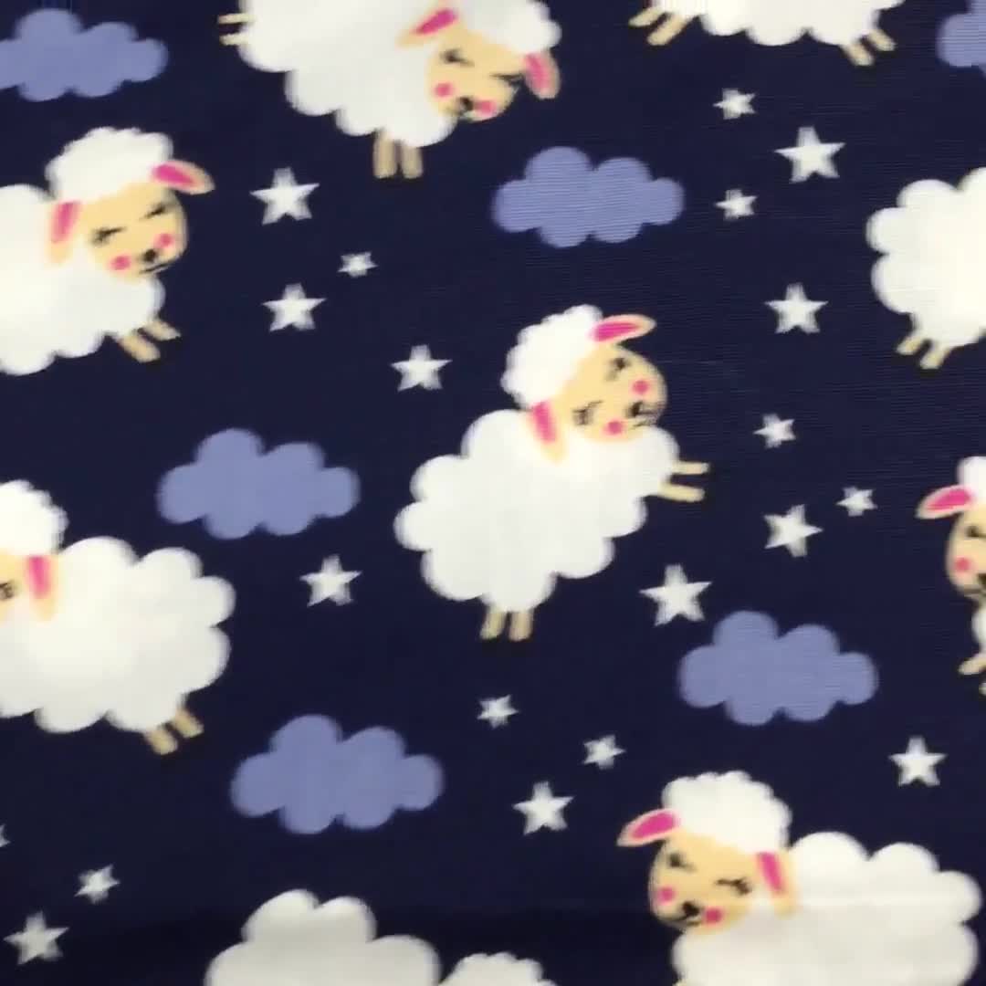 Cute White Sheep Cotton Fabric Smiling Sheep in the Sky -  Canada