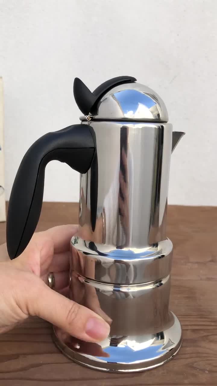 Stainless Steel Italian Espresso Coffee Pot for Induction Vitro