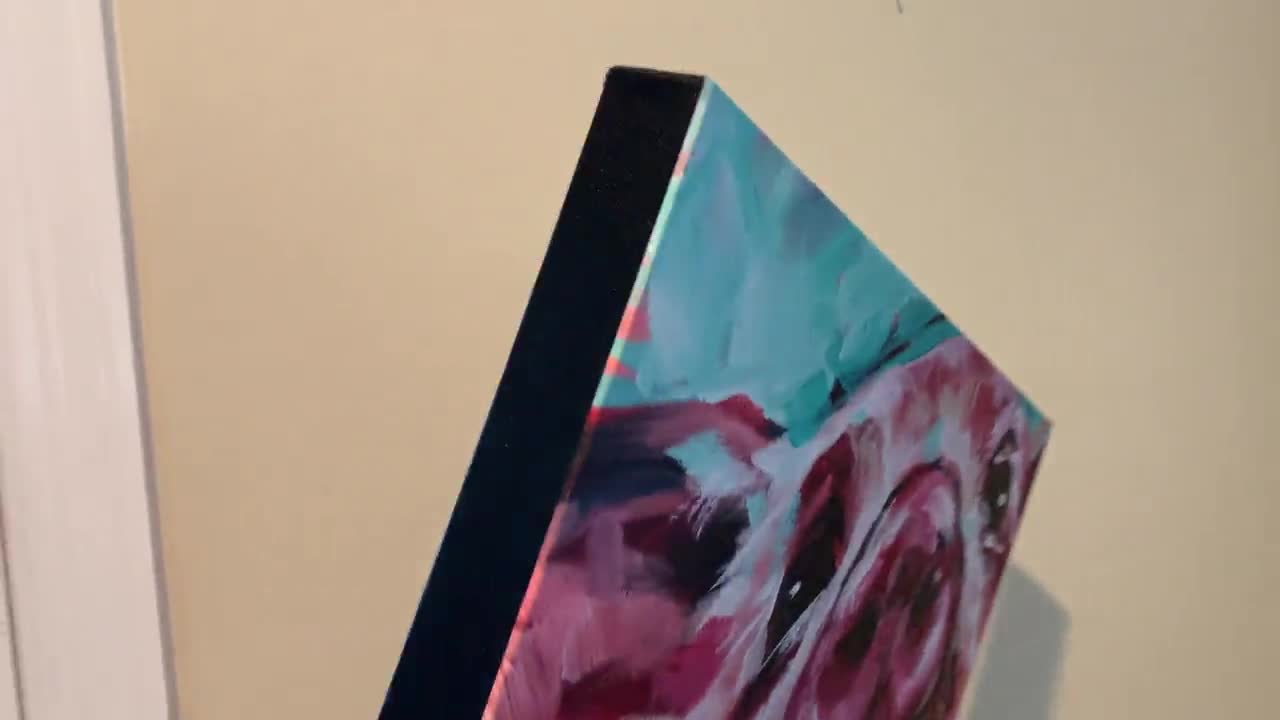 Impresión de pintura de cerdo, piglet en estilo expresivo para la cocina, granja, aspecto rústico, cerdo en lienzo video poster