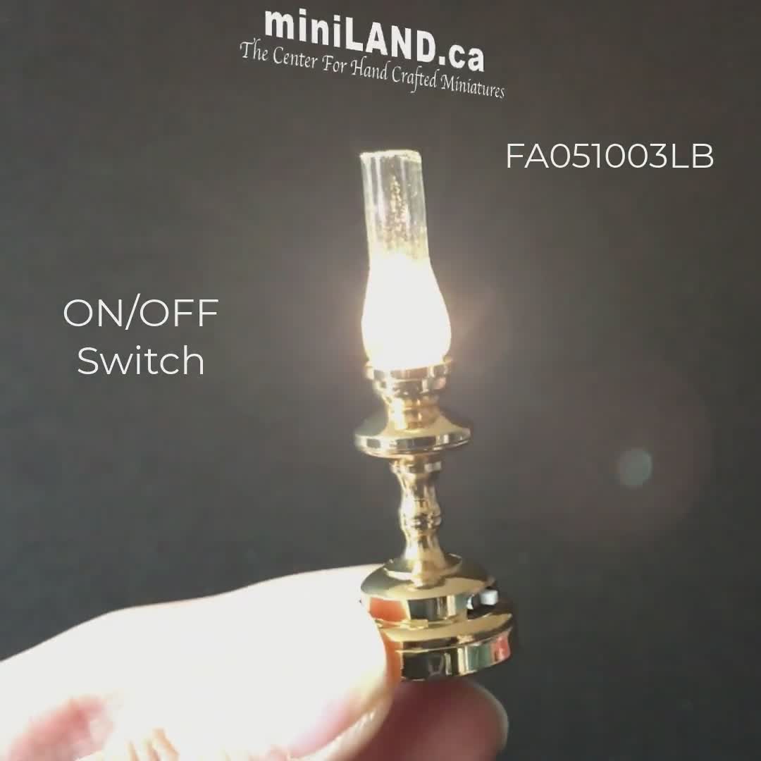 Light LED Hurricane Lamp 2351 Replaceable Battery Dollhouse 1/12