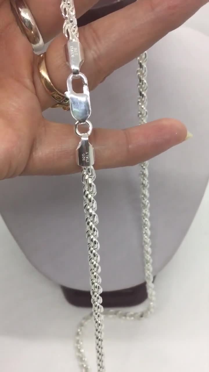 4mm Silver Rope Chain, Silver Chain for Men, Diamond Cut Rope Necklace -  Proclamation