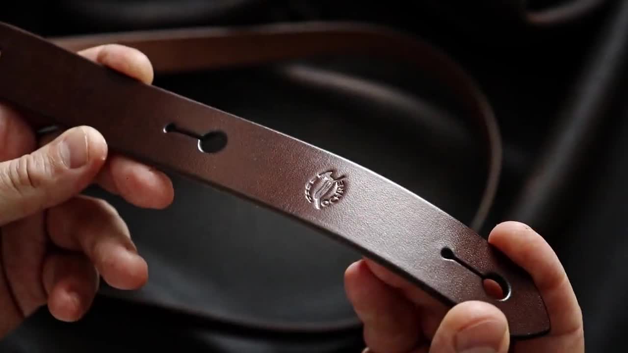 Madrid Leather Belt in 2023  Handmade leather belt, Leather guitar straps,  Guitar strap