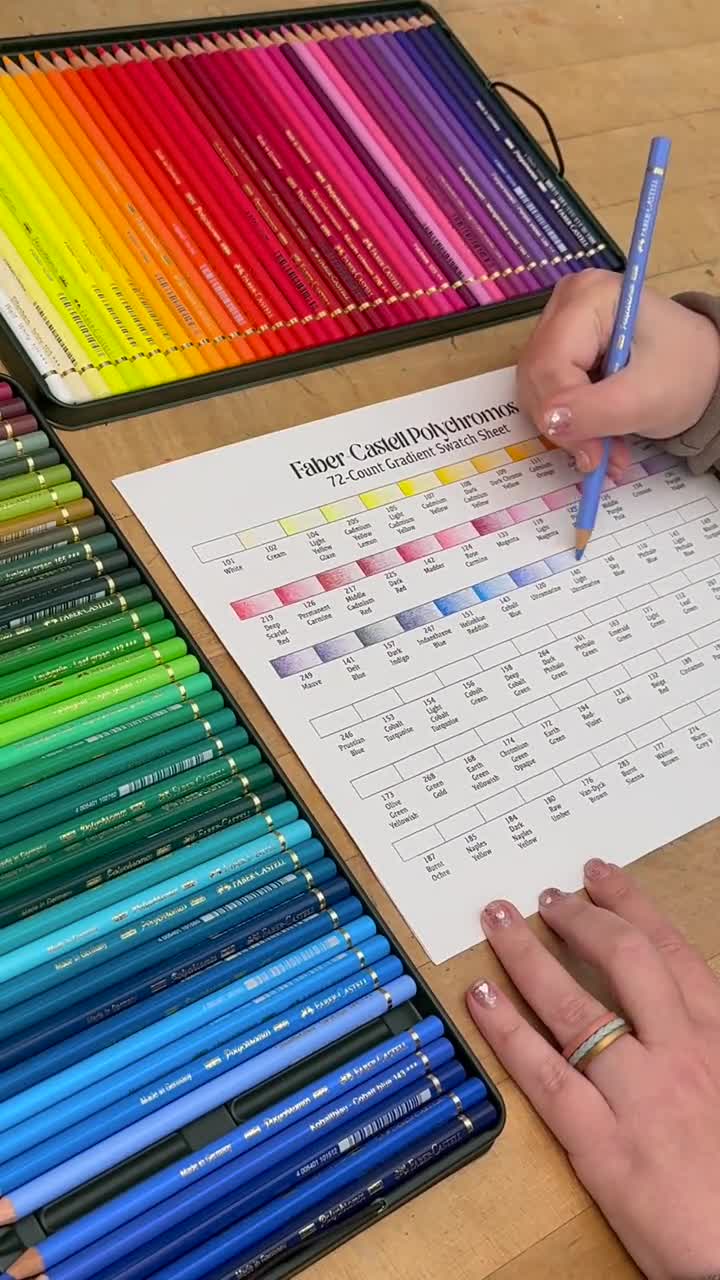 Faber-castell Polychromos 72-count Gradient Swatch Chart - Etsy