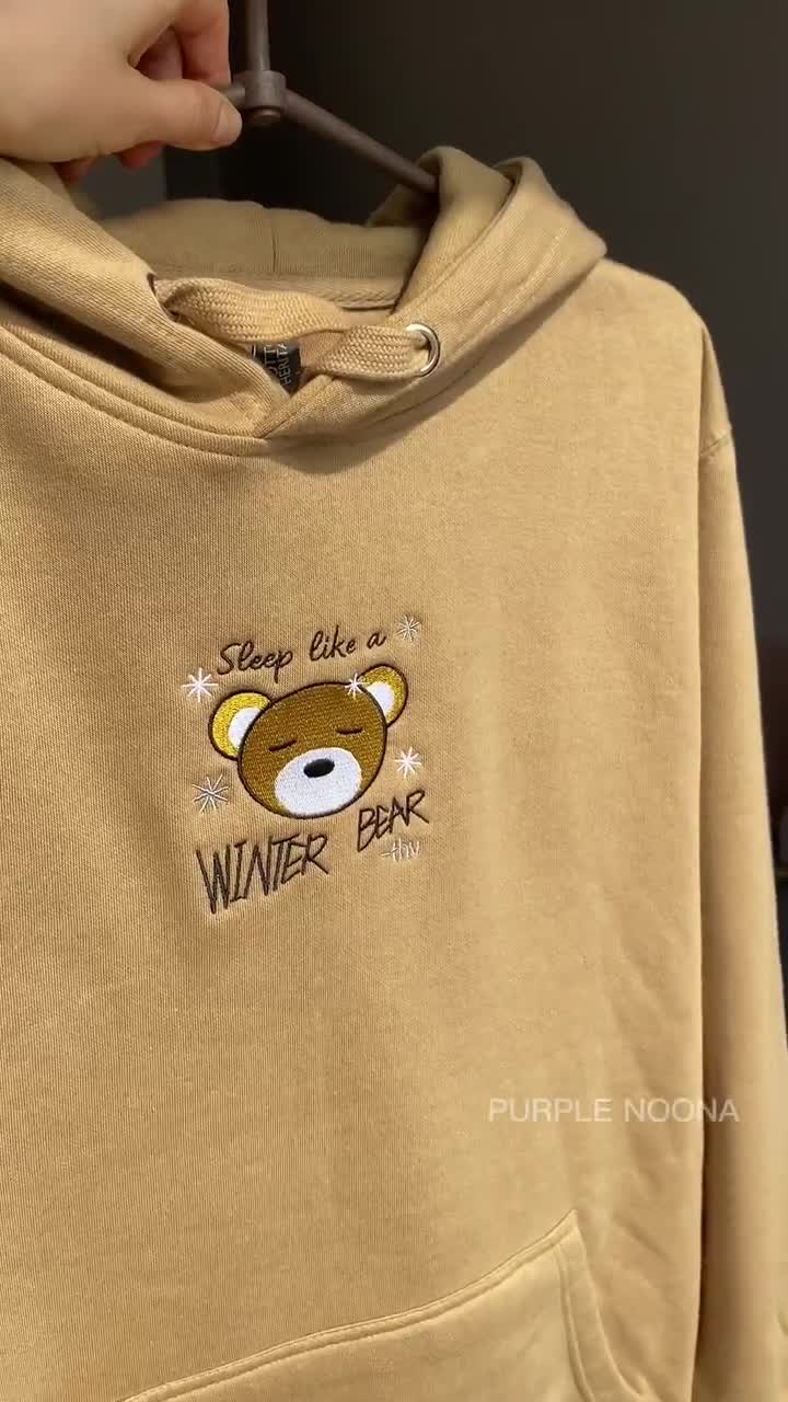 Winter Bear Embroidery, Tae Embroidered Unisex Sweatshirt, V