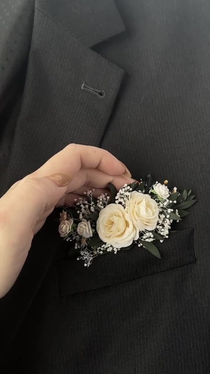 INIFLM Confezione da 8 fiori da polso e fiore all'occhiello per matrimoni, feste di nozze, feste di ballo, decorazione per abiti da sposa
