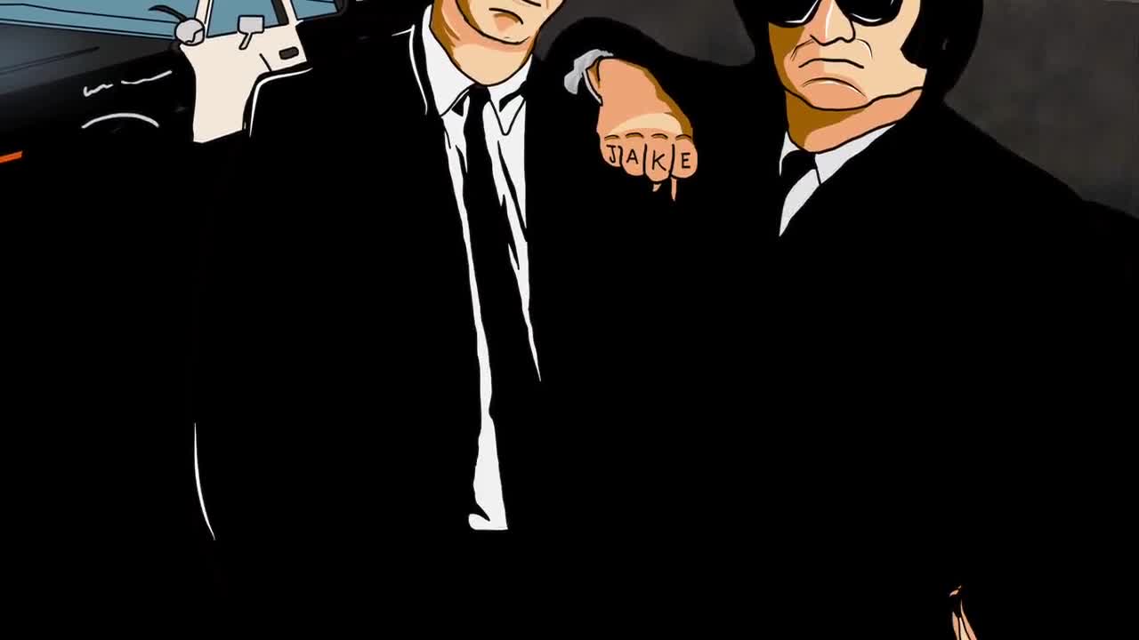 ブルース・ブラザーズ映画ポスター：手描きのデジタルアート - Etsy 日本