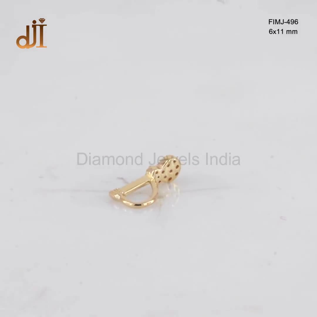 Solid 14k Yellow Gold Pave Diamond Guitar Charm Pendant