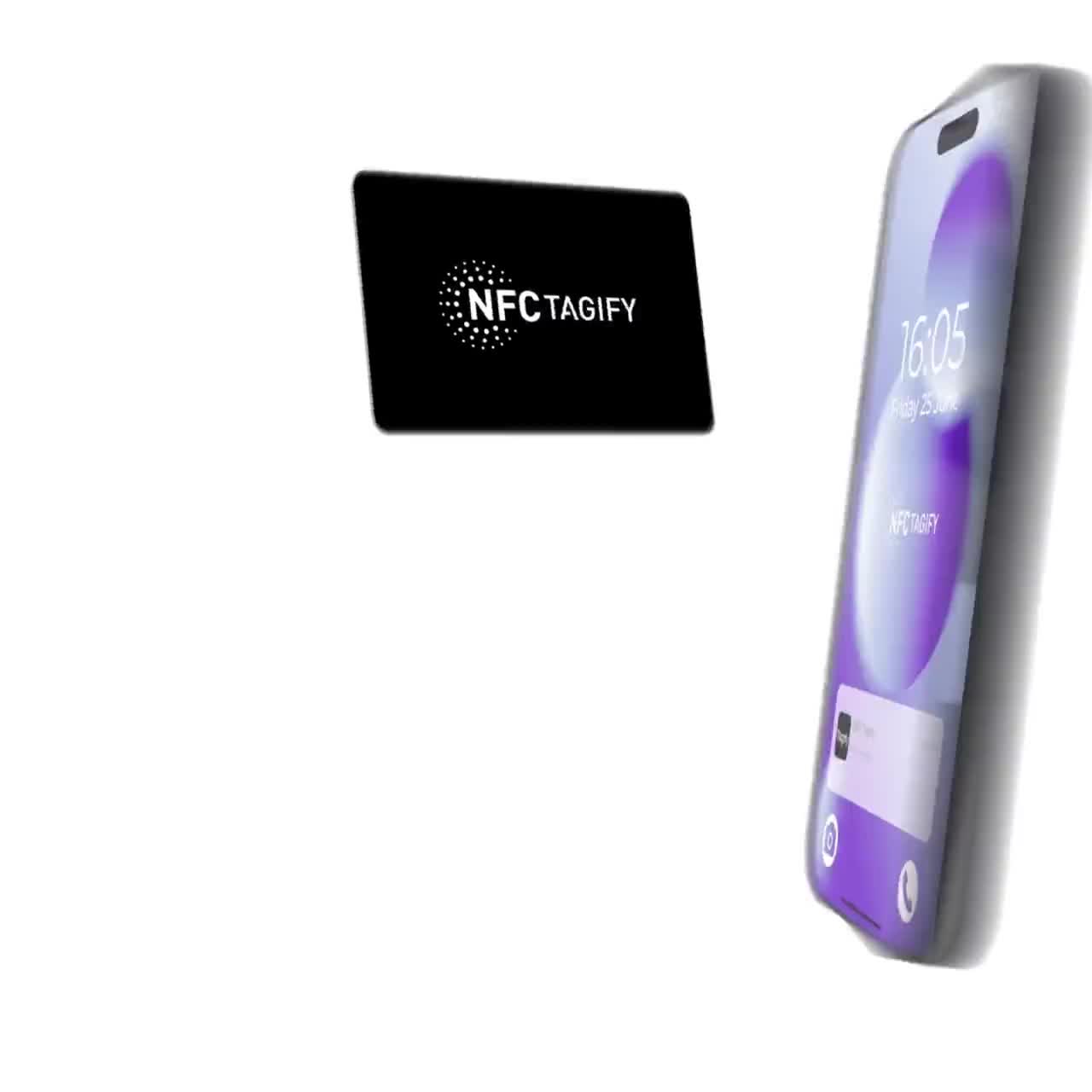 Biglietto da visita digitale NFC personalizzato in metallo solido / Tap  vCard con codice QR e collegamenti ai social media / Chip NFC rotondo /  Inciso su entrambi i lati -  Italia