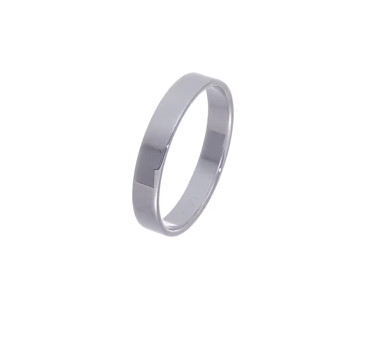 10K Solid White Gold 4mm Flat Men's and Women's Wedding Band Ring Sizes  4-14. Solid 10k White Gold, Made in the U.S.A.