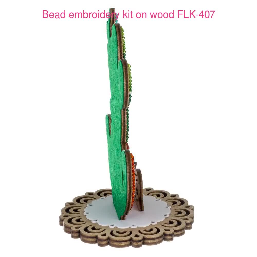 Bead embroidery kit on wood FLK-407