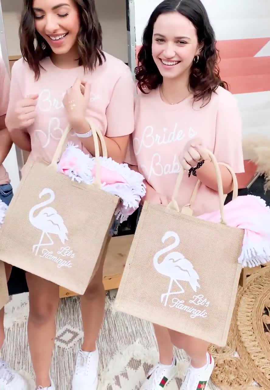 Flamingo Beach Bag, Custom Name Jute Bags, Bachelorette Personalized Tote  Bridesmaid Burlap Gift For Women - Yahoo Shopping