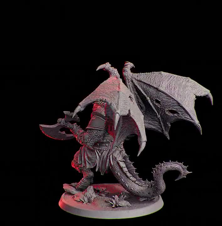 Draconian Terror Resin Miniature | TTRPG | D&D | (8K+ Resolution