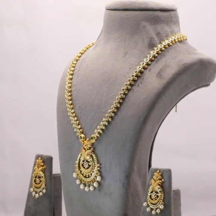 Hrida Nakshatra CZ Long Necklace Set