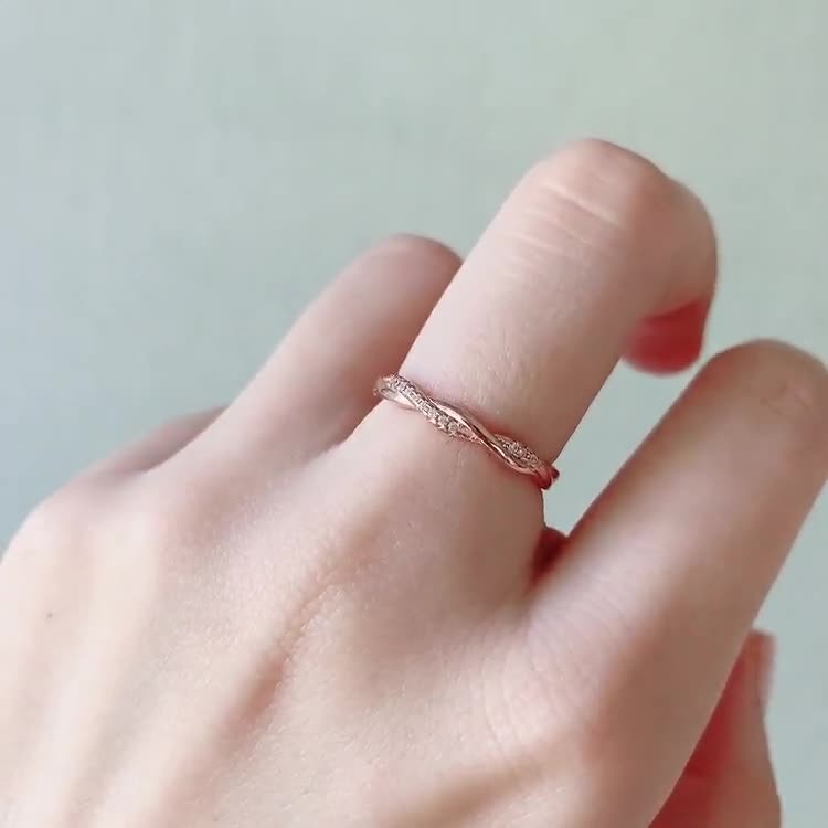 Petite Twist Half Eternity Ring Infinity CZ Wedding Band Twist Vine  Engagement Ring Rope Ring Stackable Ring Promise Ring Anniversary Ring