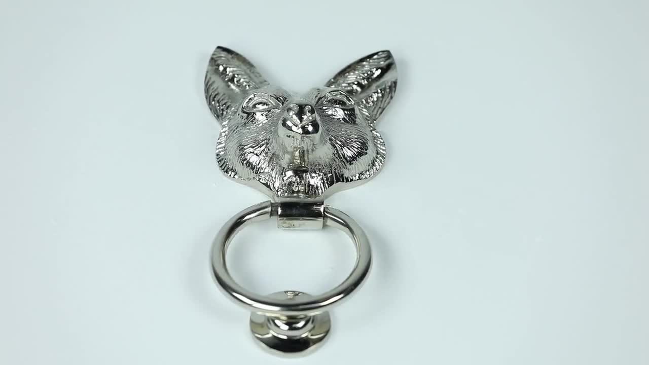 Castelion Large Chrome Fox Door Knocker High Quality Home