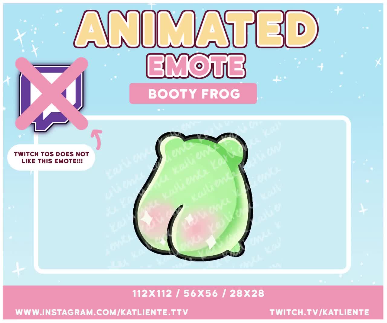 Animated Kawaii Booty Frog Twerk Dance Emote - Discord, YouTube, NOT FOR  TWITCH!!!