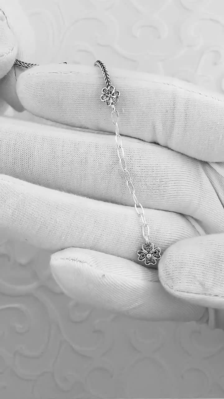 [wingbling] 925Silver☆LIA Daisy Silver Ball Bracelet Fashion 925 Sterling Silver Daisy Women Girls Chain Bracelet