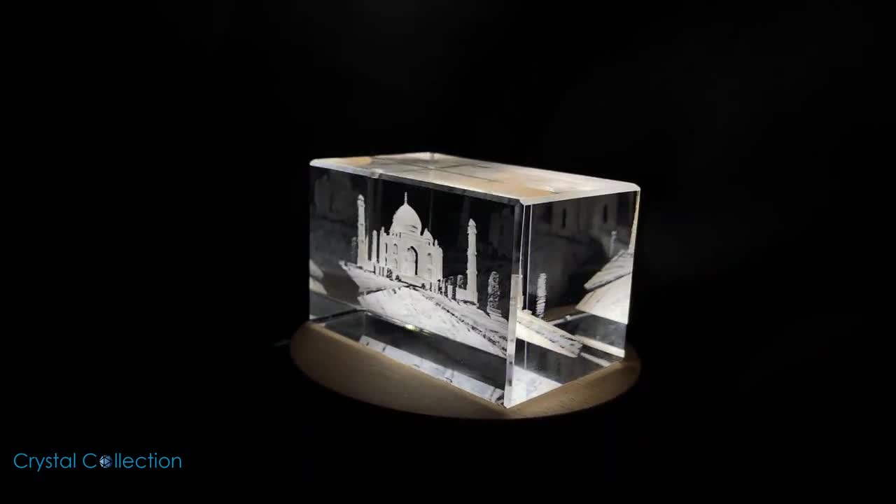 Glass and Crystal Clear Taj Mahal Showpiece Decoration for Home and Of –  Mayabazaar