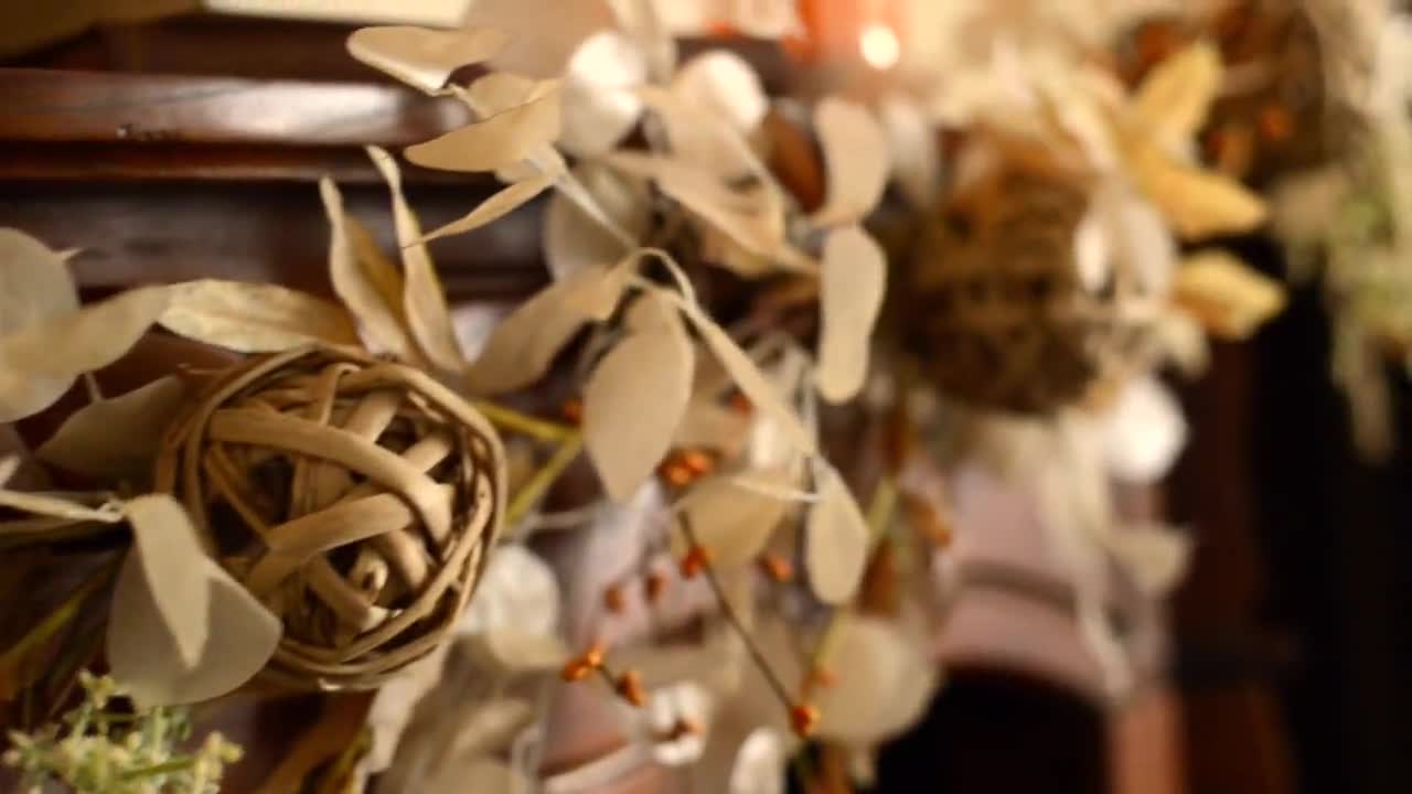 Neutral Dried-look Olive Leaf Lunaria With Rattan Balls u0026 - Etsy Denmark