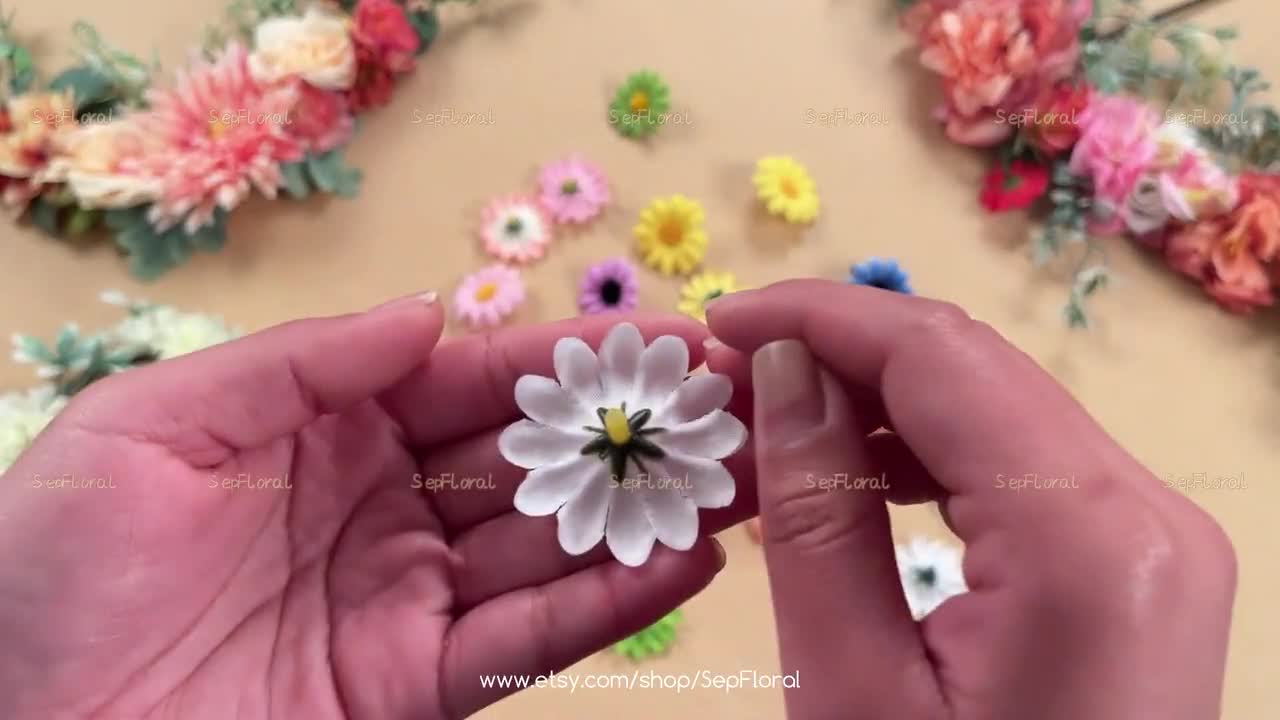 200 Flores Artificiales Margaritas De Tela - Multicolor, 4.5cm, Para Manualidades Y Decoración De Eventos