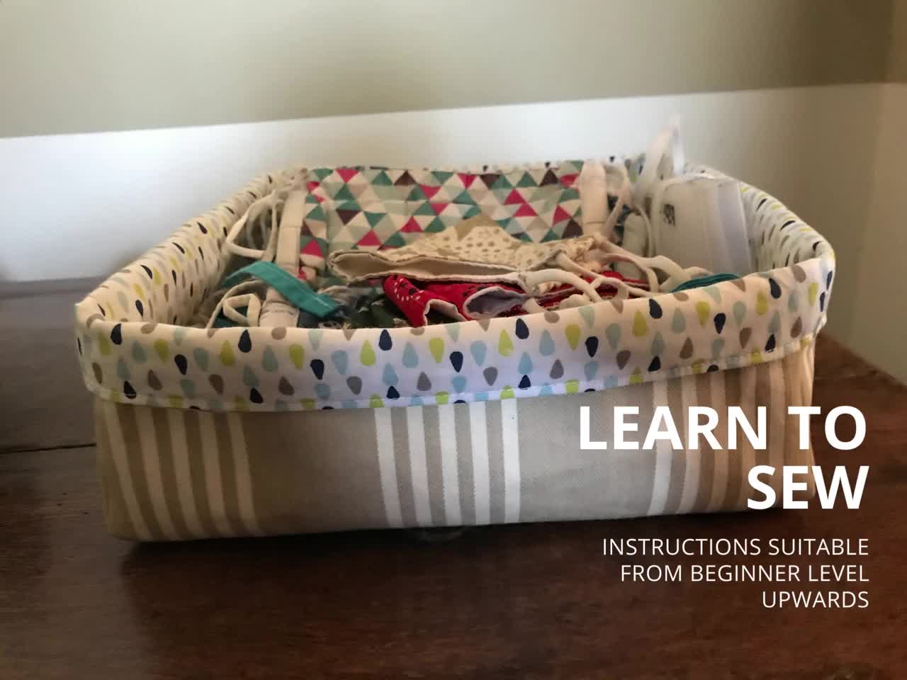 Fabric Baskets PDF Sewing Pattern 25 Sizes Fabric Box Pattern, Storage Box  Pattern, Box Sewing Pattern, Fabric Box PDF, Easy Box Pattern 