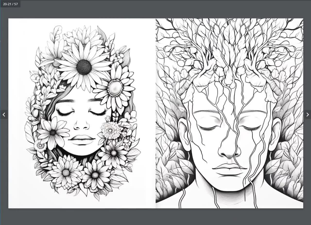 The Art of Mindfullness Colouring book. Finished pages, tips and walk  through. 