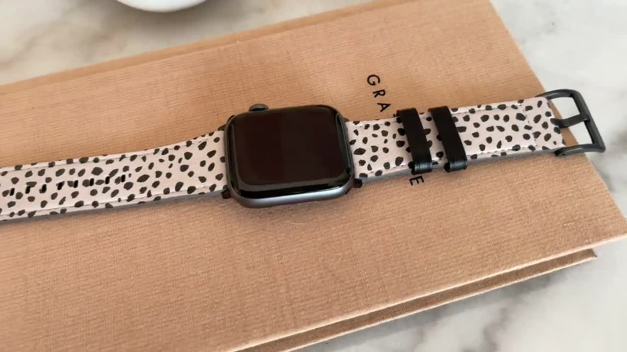 Apple Watch Strap Black and Nude Animal Dots Band Classy - Etsy
