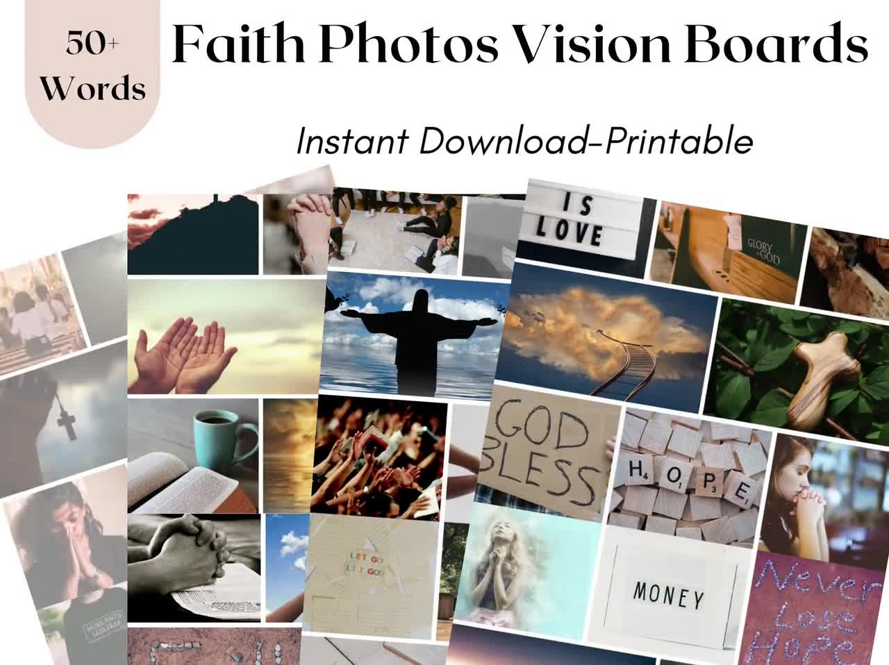 Faith Over Fear Vision Board Kit, Vision Board Printables, Printable  Magazine Words, the Lords Prayer, Vision Board -  Denmark