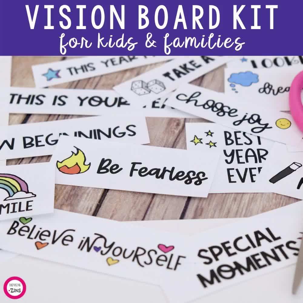 Family and Kids Vision Board Kit 2024 printable Inspirational Dream Board  motivational Mood Board goals Board bucket List New Year's -  Australia