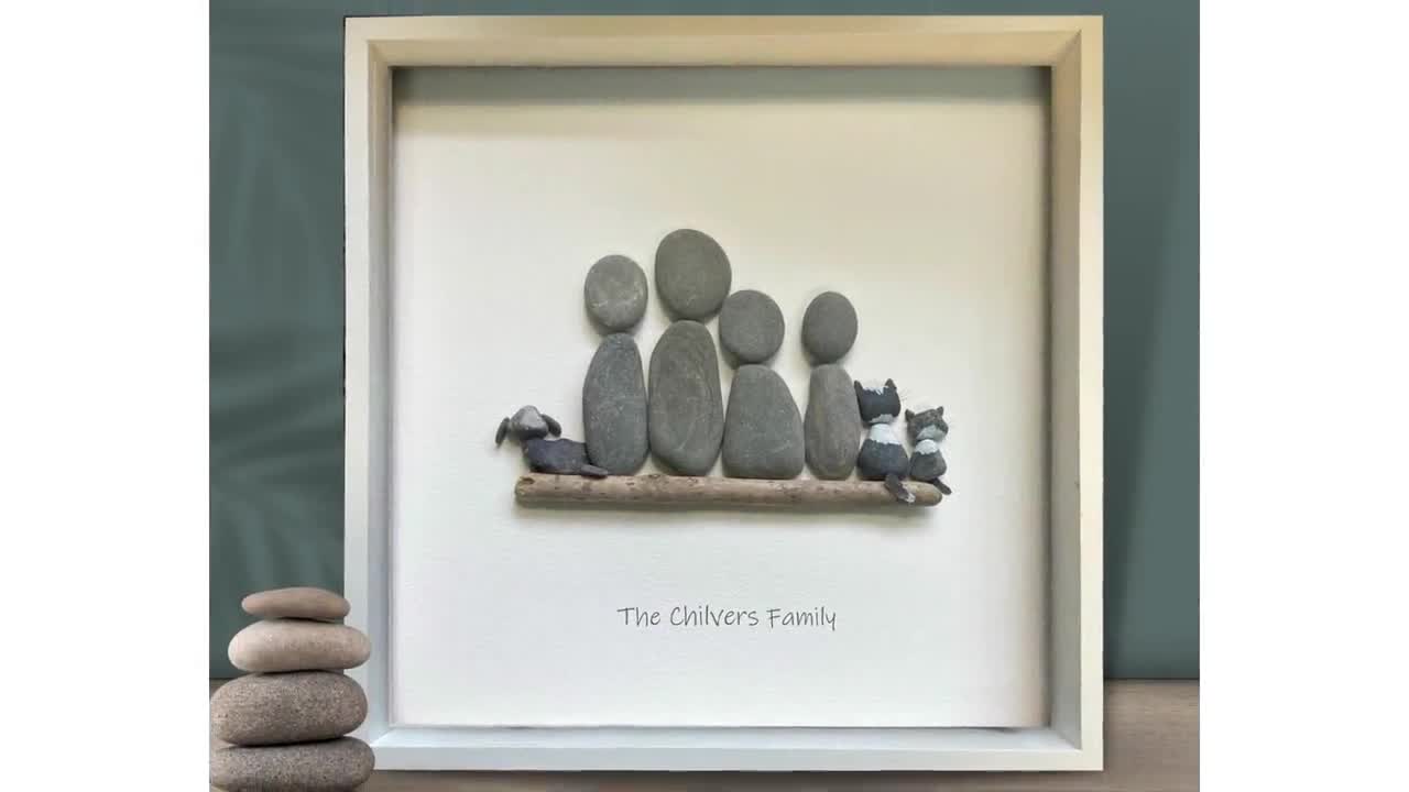 The Pebble Art Family Picture, Stone Wall Art, Unique Personalised Rock  Pictures as Family Gifts for Adoption, Anniversary, New Baby