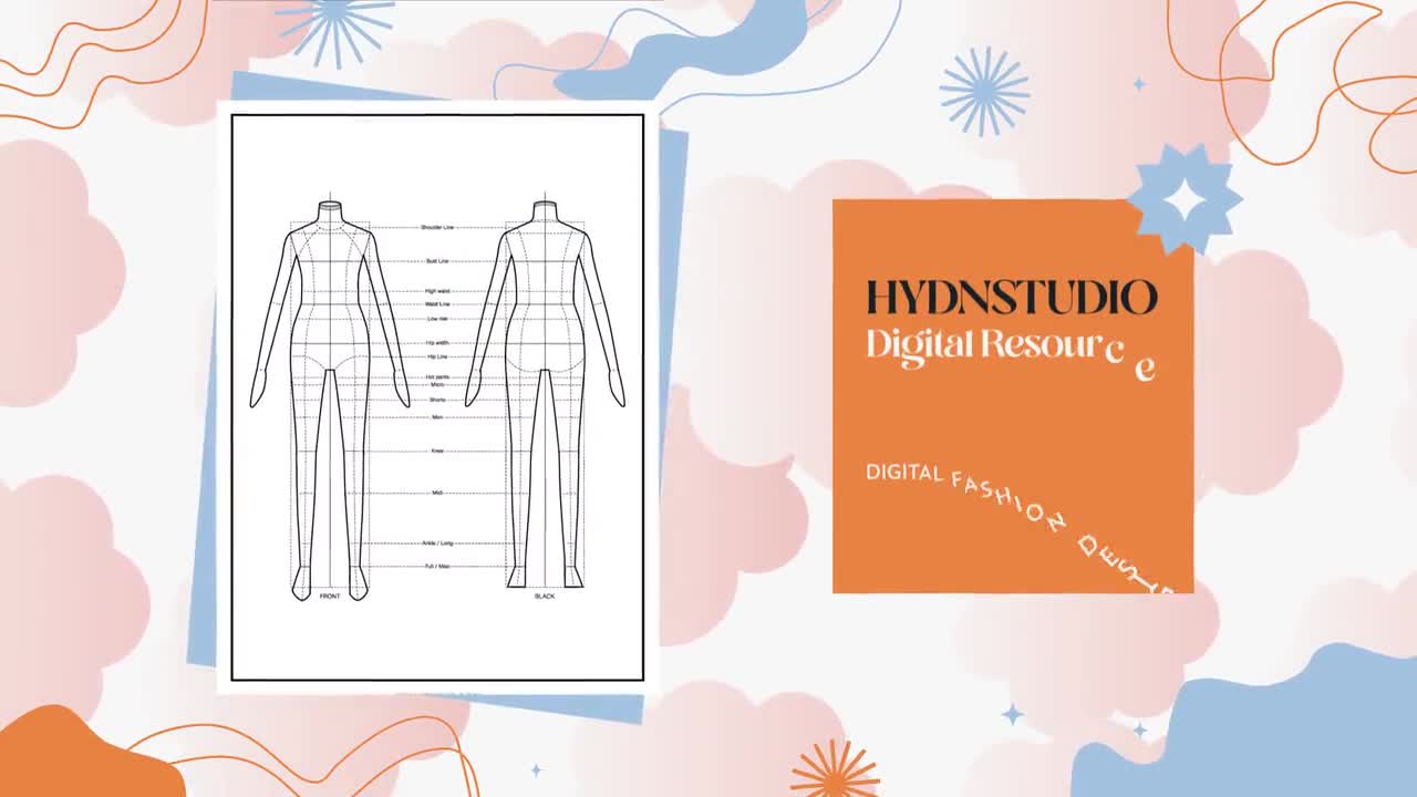 Blank denim jacket flat sketch fashion design mock